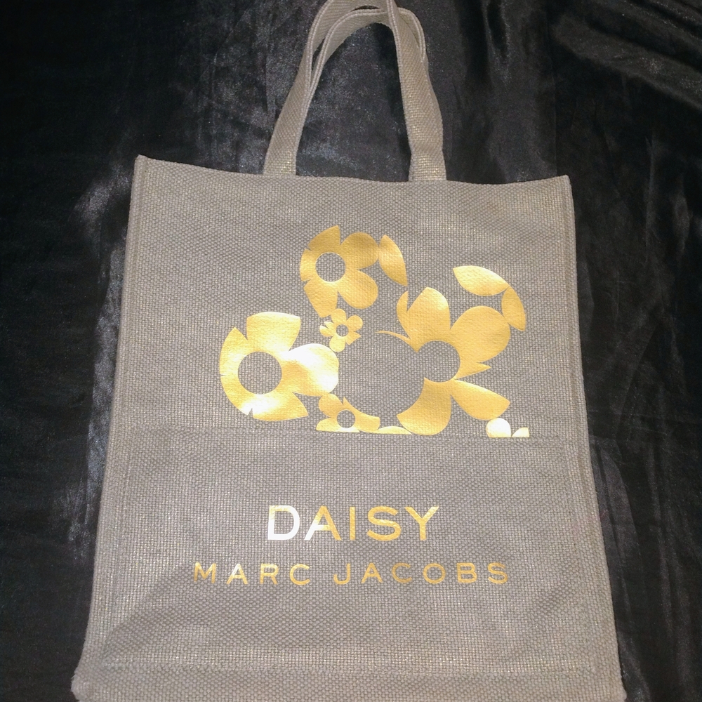 Marc Jacobs Gray Tote with Gold Floral Design